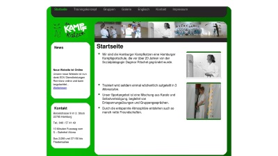 Webauftritt der Sportschule Kampfkatzen